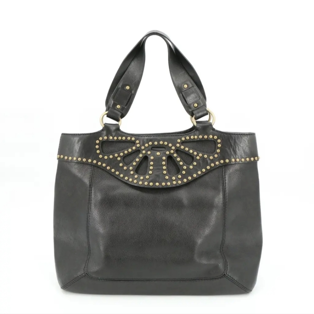 Michael Kors Black Vintage Rose Leather Purse